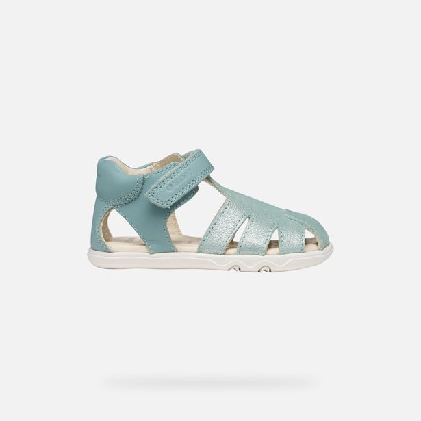 Tyrkysové dívčí barefoot sandály Geox Sandal Steppieup