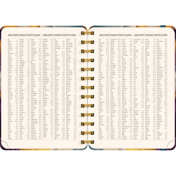 NOTIQUE Spirálový 18měsíční diář Petito – Barevný achát 2026/2027, 13 x 18 cm