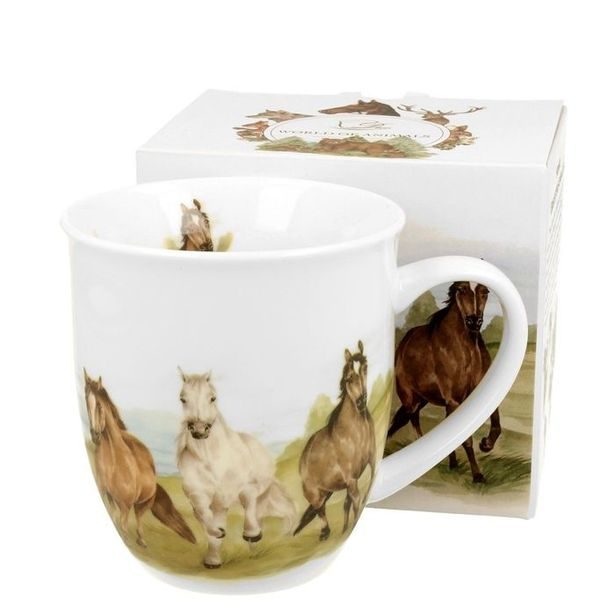 hrnek 400ml KONĚ v trysku, DB, porcelán