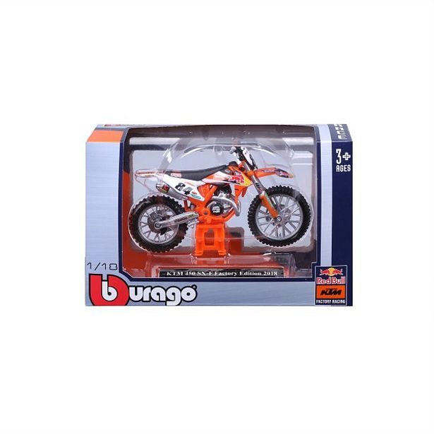Bburago Bburago - Motocykl, CYCLE, Red Bull KTM 450 SX-F Factory Edition (2018), 1:18