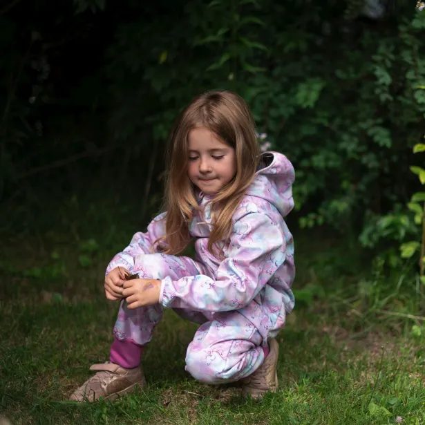 ESITO | Dětská softshellová bunda DUO Jednorožec - růžová / 86