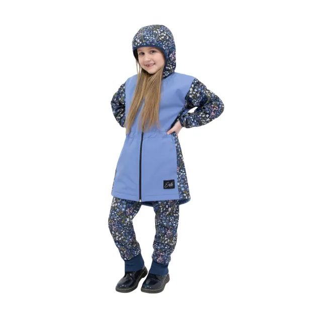 ESITO Dívčí parka Elega Meadows flowers - modrá / 86