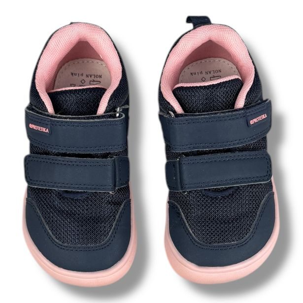 Dětská BAREFOOT celoroční obuv Protetika tmavě modré s růžovými prvky