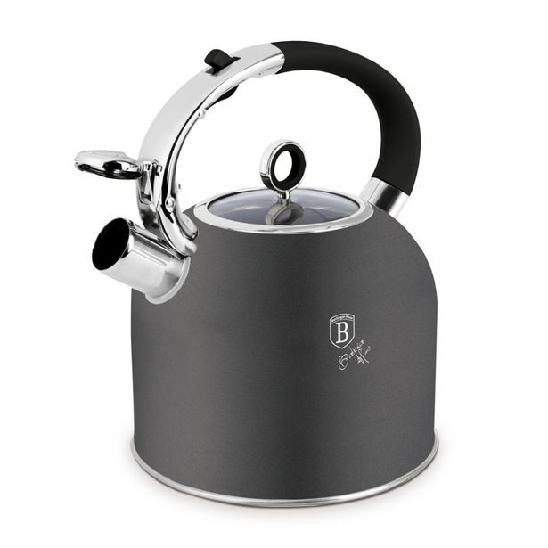 BERLINGERHAUS Konvice pískací se skleněným víkem 3 L Antracit Collection BH-8917