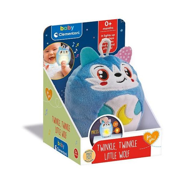 CLEMENTONI Clemmy baby - Interaktivní plyšový vlk s nočním světlem a zvuky