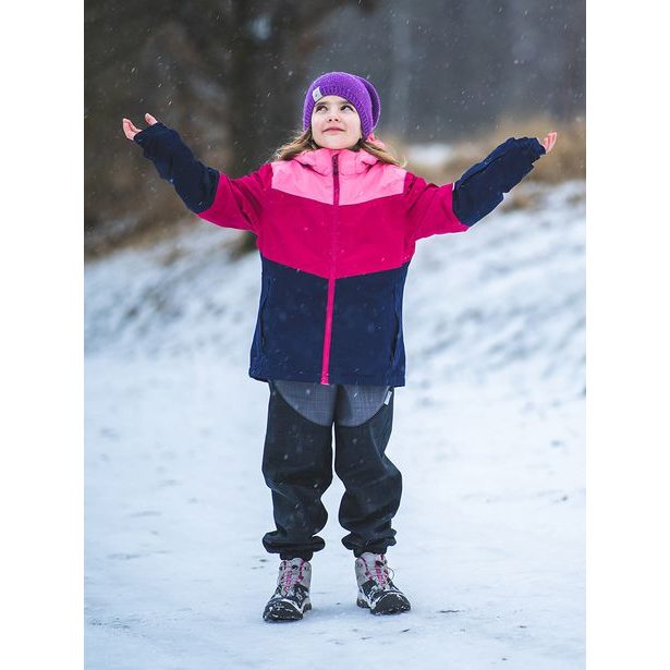 Unuo, Dětské softshellové oteplovačky se sherpou Light, Černá Źíhaná, Šedá Žíhaná