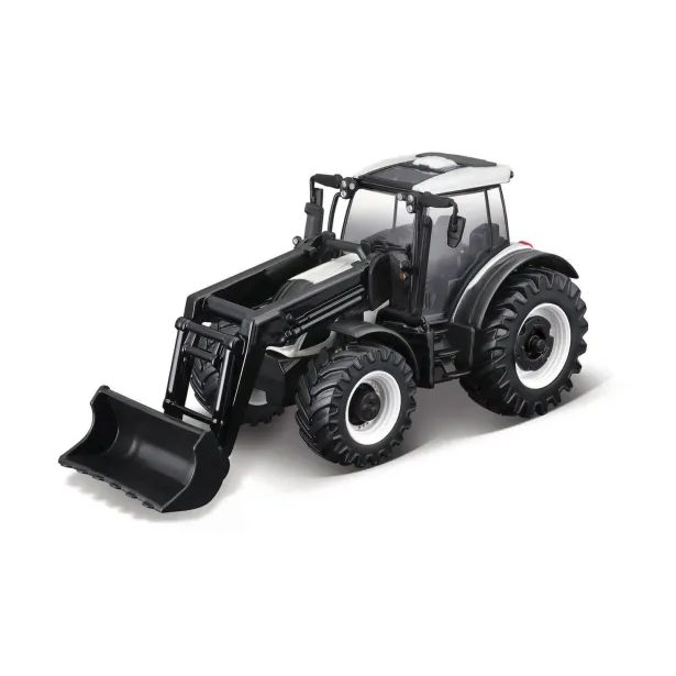 Bburago ASST 10cm Farm Tractor so zotrvačníkom a prednou lyžicou 4 druhy (12ks)