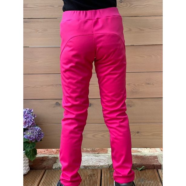 MODADETI_ADELLINO Dětské softshellové legíny pružné nezateplené růžové