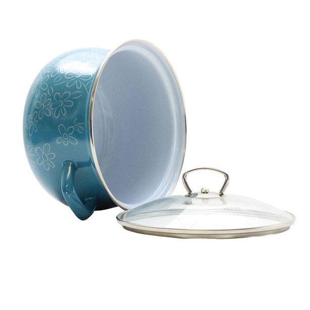 hrnec+PO d24 sklo tyrkys, KVĚTY, PREMIUM, 6,1l, smalt