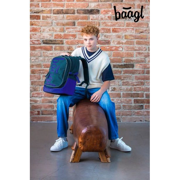 BAAGL Školní batoh Core Logo modrý GRS