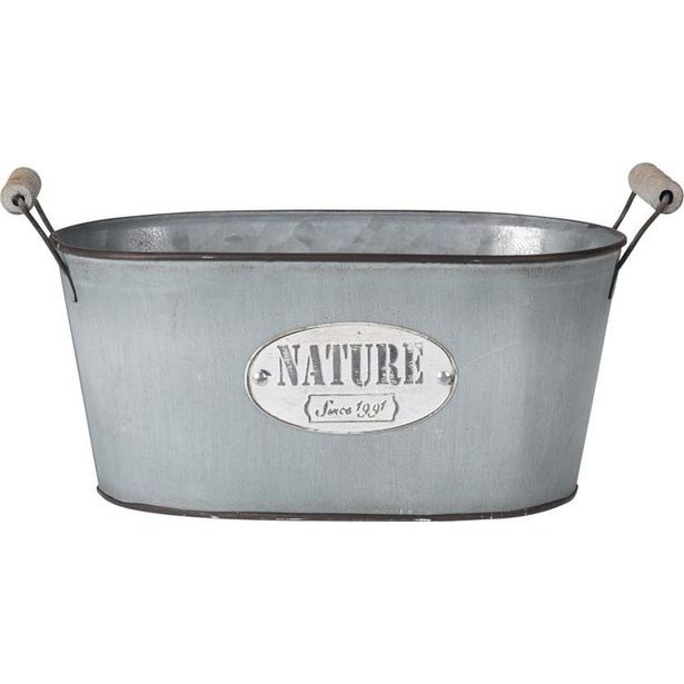 květináč ovál 30x14cm, dekor., zink.