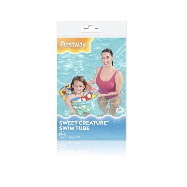 Nafukovací kruh Designer, 56cm – mix 2 druhy (ryby, včelka)