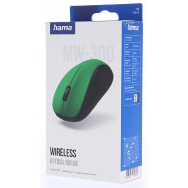 Hama bezdrátová optická myš MW-300 v2, tichá, zelená