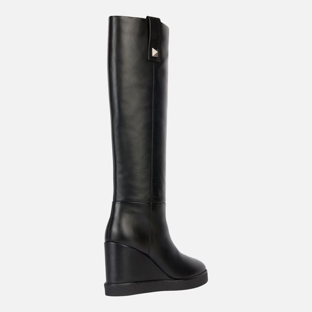 Černé dámské kozačky Geox Wedge