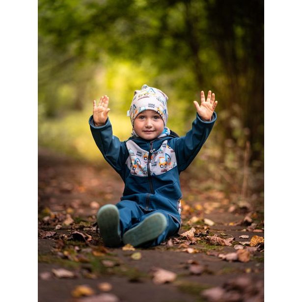 Unuo, Batolecí softshellové kalhoty s fleecem Basic, Kobaltová, Bagry