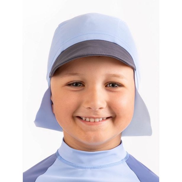 Unuo, Dětská kšiltovka s plachetkou a UV ochranou 50+, Sv. Modrá