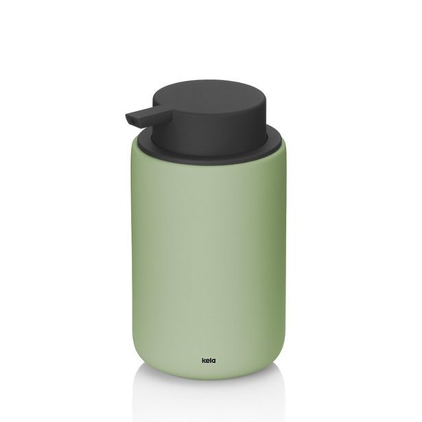 KELA Dávkovač mýdla Sana keramický 14,5 cm 300 ml zelená KL-23982