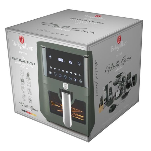 BERLINGERHAUS Horkovzdušná fritéza digitální 5 l Matte Green Collection BH-9709