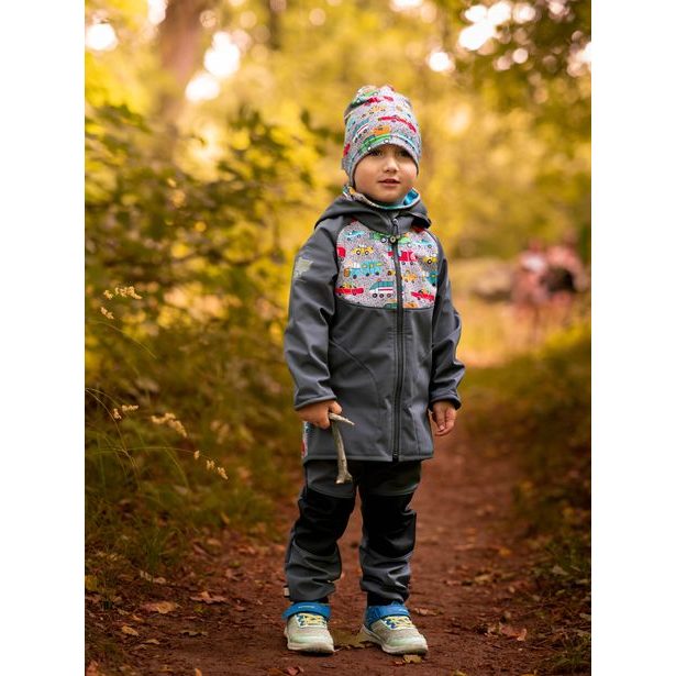 Unuo, Batolecí softshellové kalhoty s fleecem Street Strong, Tm. Šedá