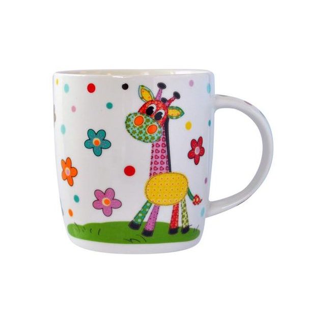 TORO Hrnek 350 ml, dekor kůň, žirafa, slon, 9x9cm_hamashop