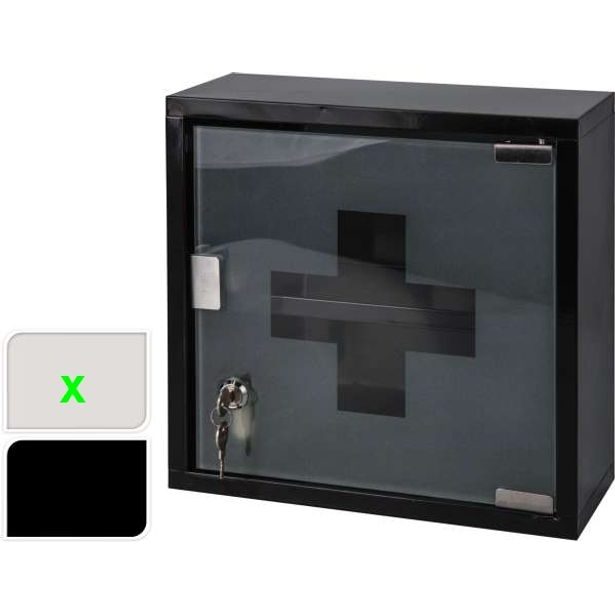 EXCELLENT HOUSEWARE Lékárnička nerez/sklo bílá KO-C80620270bila