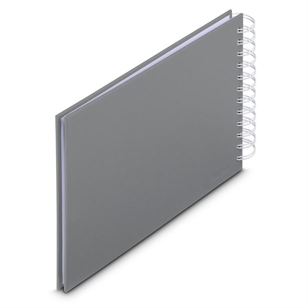 Hama album klasické spirálové FINE ART 24x17 cm, 50 stran, kamenná šedá, bílé listy