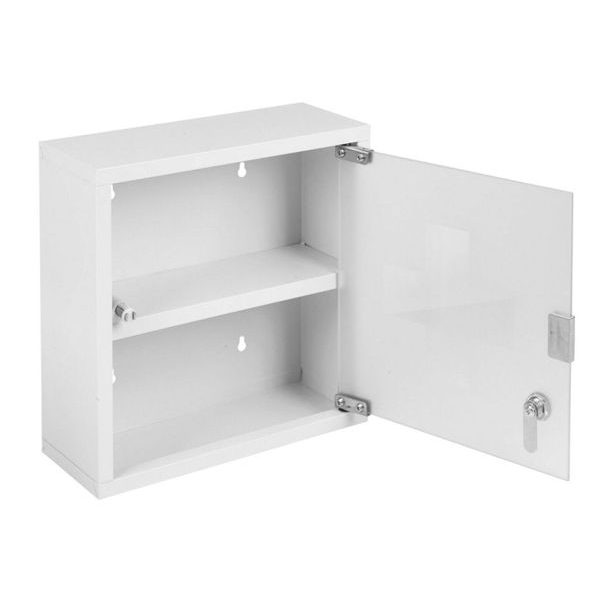 EXCELLENT HOUSEWARE Lékárnička nerez/sklo bílá KO-C80620270bila