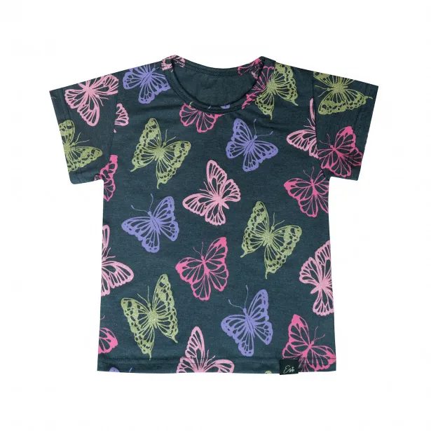 ESITO Tričko s krátkým rukávem Butterfly - šedá