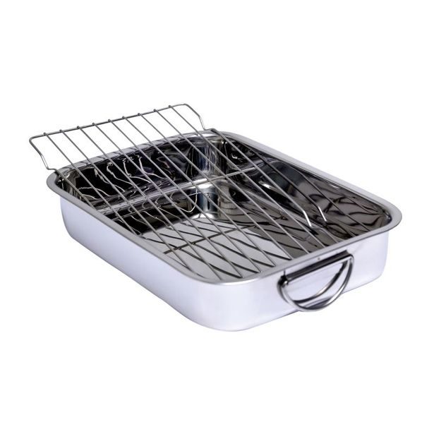 RENBERG Pekáč s mřížkou PRESTO 37x26,5x6,3 cm nerez BGEU-5577