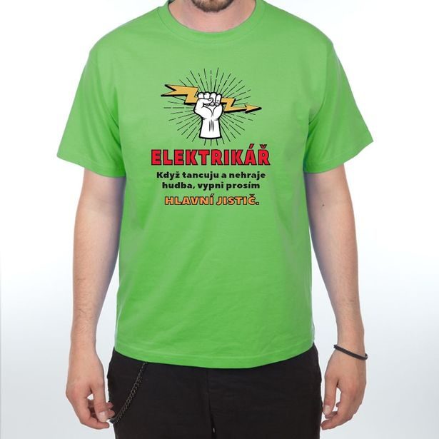 Tričko - Elektrikář - vypněte jistič