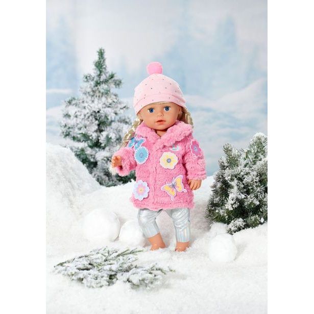 BABY born Souprava s růžovým kožíškem, 43 cm