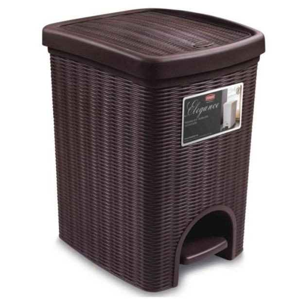 koš odp.20l pedál.tm.hnědý im.ratan, 39x31x27,5cm,ELEG.