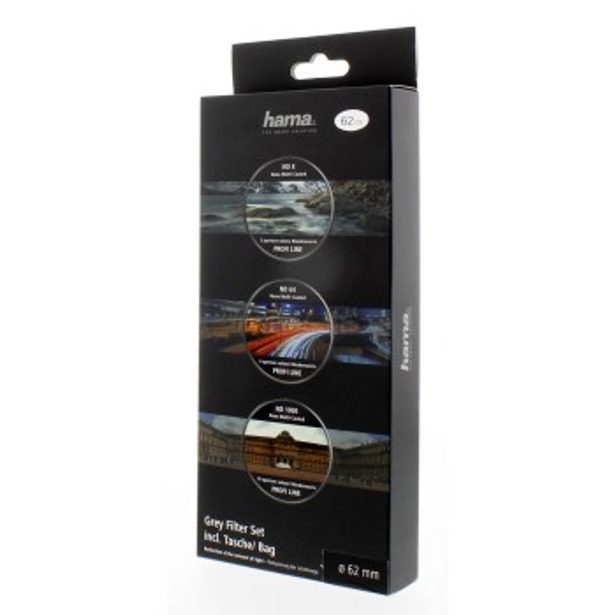 Hama set šedých filtrů ND8, ND64, ND1000, průměr 62 mm, pouzdro na filtre