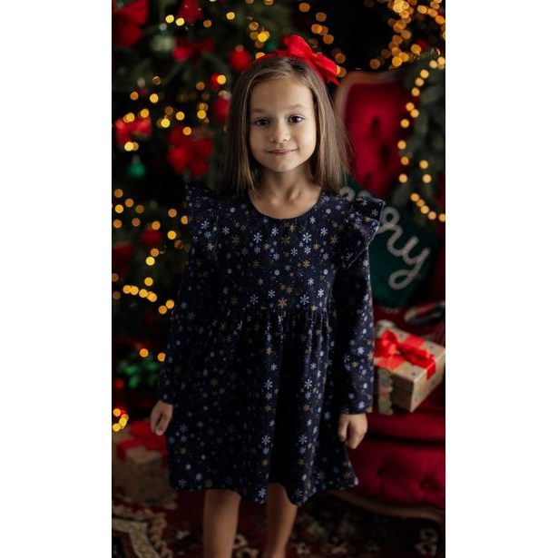 Dívčí slavnostní Lily Grey modré vločky