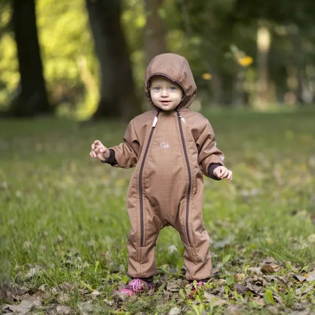 ESITO Rostoucí zimní softshellová kombinéza Lamb Brown - hnědá