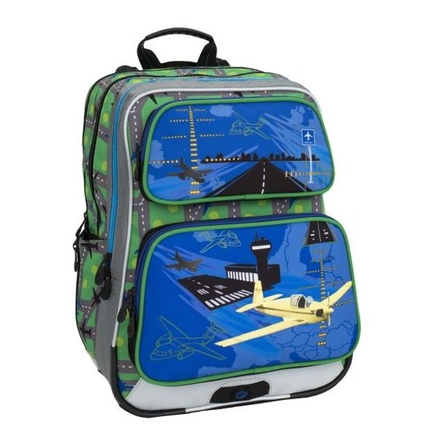 Školní batoh pro prvňáčka Bagmaster GALAXY 6 C BLUE/GREEN/YELLOW