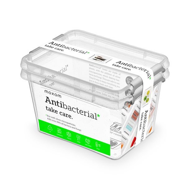 antibakter.box 2,0 l -sada-2ks, 19,5x15x12,5cm, transp.plast
