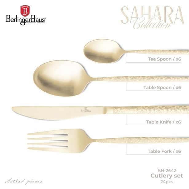 BERLINGERHAUS Sada příborů 24 ks satén Sahara Collection BH-2642