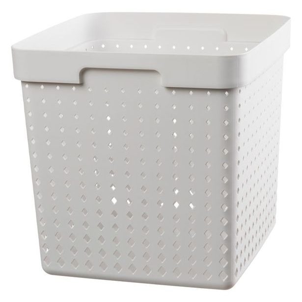 košík SEOUL XL, 30x30x30cm-bílý, plast