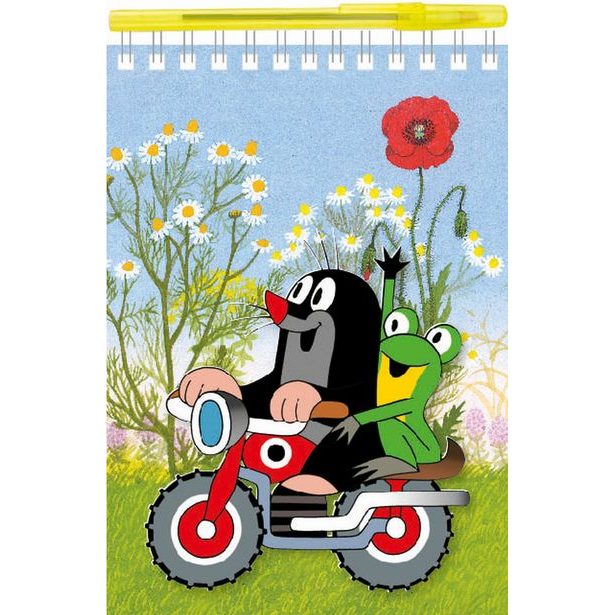 Psací sada: Blok A5 s kroužkovou vazbou + kuličkové pero - Krtek