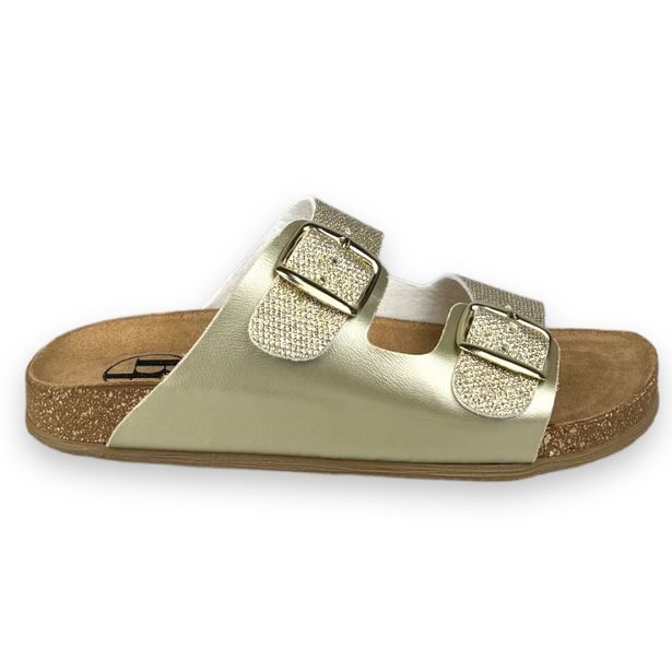 Dámské kožené pantofle Best Feet - zlaté