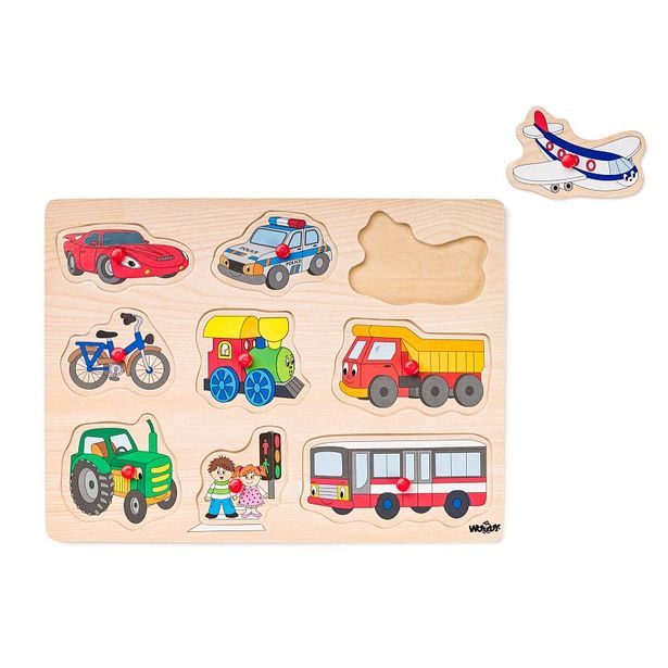 Puzzle na desce - Dopravní prostředky