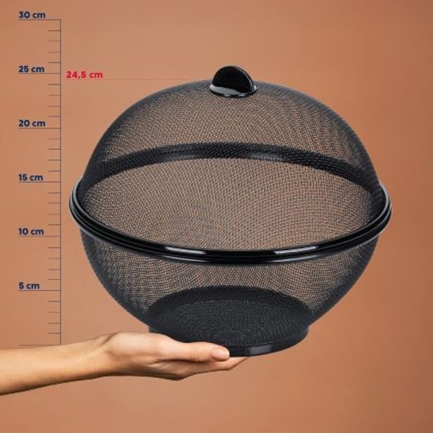 KELA Kovový koš na ovoce Como černý 24,5 x 26,5 cm KL-11419