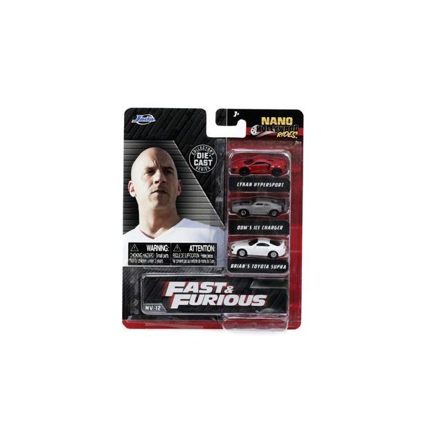 Rychle a zběsile set 3 aut Nano Cars 1,65" Wave 4