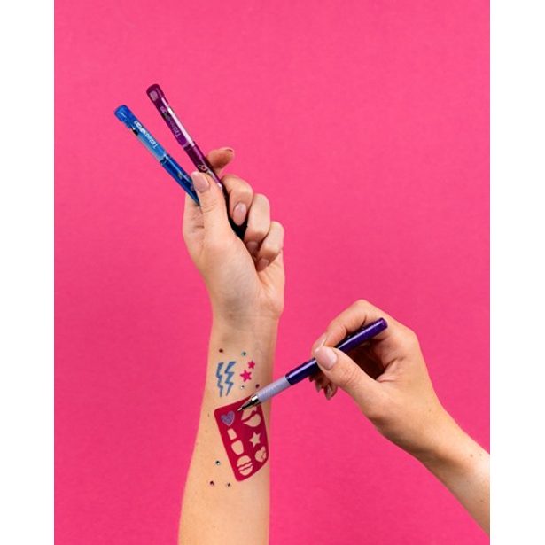 TETOVACÍ PERO+šablony+diamanty 3 druhy