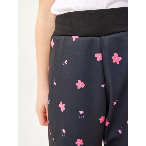 Unuo Dětské softshellové kalhoty bez zateplení pružné Sporty, Květiny