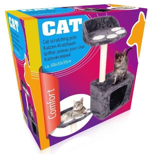 PET COMFORT Škrábadlo pro kočky s pelíškem dvoupatrové 68x30x30cm ED-211815