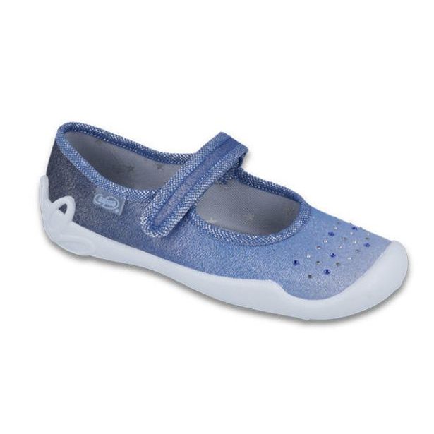 Befado domácí obuv 114Y316, Modré ombré s kamínky
