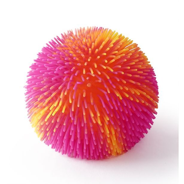 SPORTO Střapatý duhový míč se světlem - oranžovo růžový