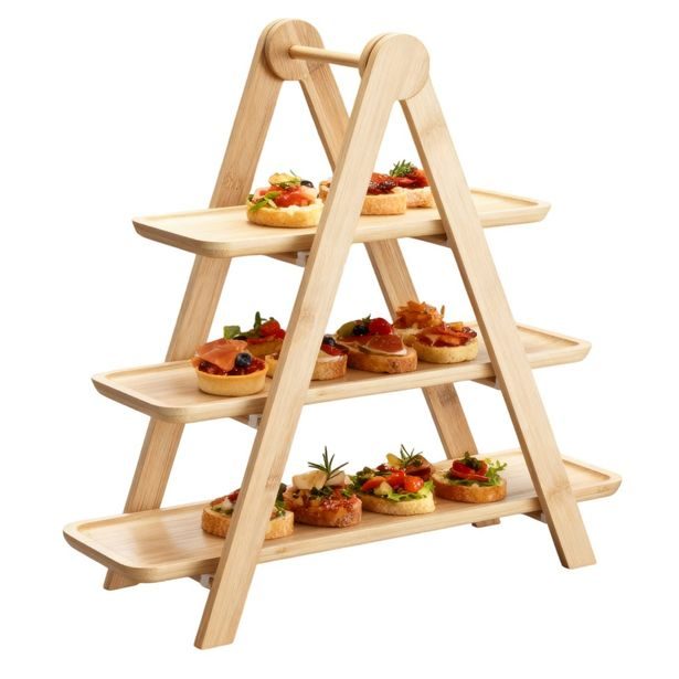 EXCELLENT HOUSEWARE Etažér servírovací 3 patra dřevěný KO-784610520